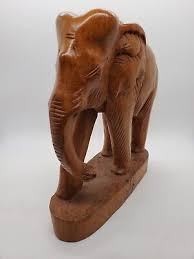 Beautiful Vintage Carved Wood Teak? Asian Elephant - Large | eBay