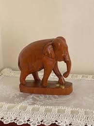 Hand Carved Teak Wood Elephant - Etsy UK