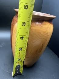 Wooden Flower Vase Wood Glass Insert 5.5” Tall Turned ...