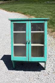 Vintage Wood Wall Mount Curio Medicine Cabinet Shelf Storage ...