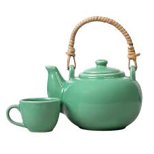 Ceramixs Ghar Sea Green Ceramic Tea Set | Elegant Teapot with 6 Cups | Perfect for Home, Office & Gifting | Premium Quality | Microwave & Dishwasher Safe : Amazon.in: Home & Kitchen