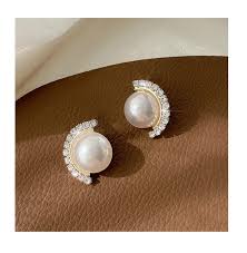 Women Girl Camellia Baroque Pearl Earrings Fashion Vintage ...