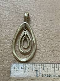 Tear Drop Gold Tone Pendant | eBay