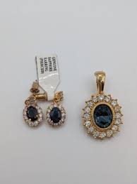 Holsted Jewelers Genuine Sapphire Pendant And Pierced ...