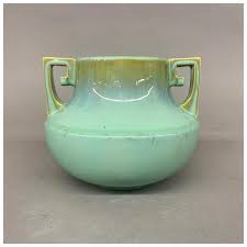 Fulper Art Pottery Signed Handled Green Drip Glaze Vase. For ...