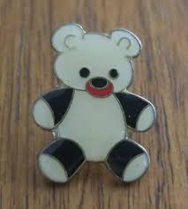 Vintage Teddy Bear Pin Hat Lapel Black & White | eBay