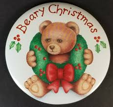 Vintage 6" Jumbo SWIB Beary Christmas Teddy Bear Wreath Pin ...