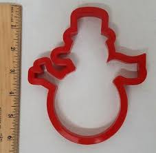 Snowman Cookie Cutter Christmas Red Kitchen Cooking Frosty ...