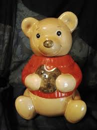 Vintage Red Sweater Teddy Bear Cookie Jar | eBay