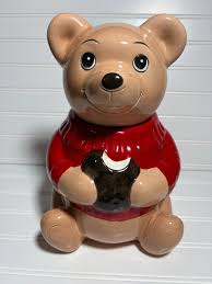 Vintage Red Sweater Teddy Bear Cookie Jar. Excellent Condition | eBay