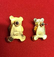 Vintage Avon Front Back Teddy Pierced Earrings 1998 | eBay