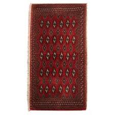 Wool Living Room Area Rug Handmade Turkman Carpet Red Poshti Rug For Sale at 1stDibs