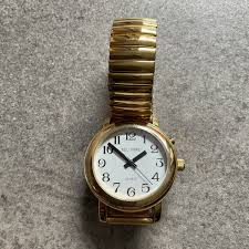 Tel Time Talking Watch 34mm Gold Tone Case With Expansion ...