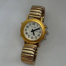 Tel-Time gold talking watch Needs a battery In great... | Depop