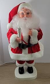 VTG Christmas Santa's Best Animated Santa Lighted Candle In ...