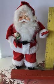 Vintage Stuffed 12” Standing Santa Molded Face Angel Hair ...