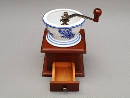 Wood and Delft Ceramic Coffee Grinder Vintage Manual ...