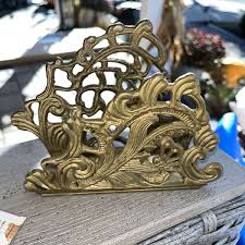 Vintage 1983 Brass Ornate Napkin Letter Holder Teleflora ...