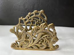Vintage Brass Napkin Letter Envelope Holder Ornate | eBay