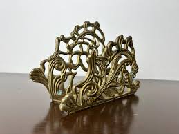 Vintage Brass Napkin/letter Holder, Organic Flowing Art ...
