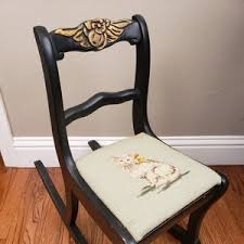 Children's Vintage Duncan Phyfe Rose Back Rocking Chair With ...