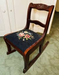 Children's Vintage Duncan Phyfe Rose Mahogany Rocking ...