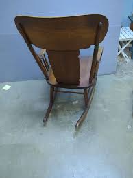 Vintage Wood Rocking Chair With Hand Painted Back, 38" X ...