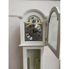 A Lincoln Tempus Fugit 31 day chiming white painted Grandmother clock - approx. 176cm high