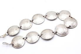 Vintage Peru Tupac Amaru Coin Silver Link Bracelet - Etsy