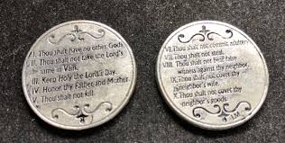 10 Commandments Pocket Token: Silver Plated Catholic ...