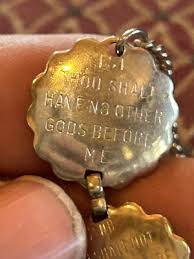 Vintage Ten Commandments Bible / Metal Book Mark Chain ...