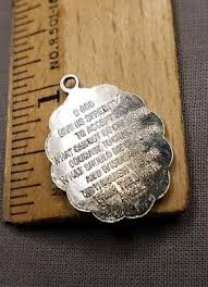 Vintage Medal Pendant Praying Hands Serenity Prayer ...