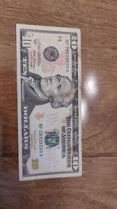 $10 Trinary Federal Reserve note 2107 09939090 cool serial ...