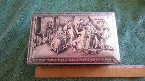 Vintage Teniers Tin Box Metal Silver Tone 1930s Belgium Hinged | eBay