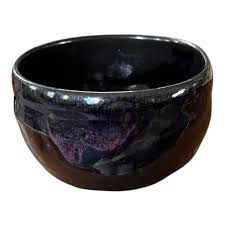 Vintage Japanese Pottery Black Metallic Glazed Matcha Tea Bowl (makoto Yabe) - Etsy