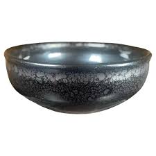 Japanese Fine Jet Black Tenmoku Tea Bowl, Hand-Built and Hand Glazed, 3.75"w - Schneible Fine Arts LLC