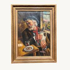 Antique Portrait, Large Original Oil on Canvas, Signed by ...