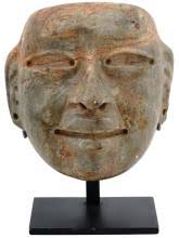 Sold at Auction: ANCIENT MESOAMERICAN OLMEC HEAD MASK SCULPTURE