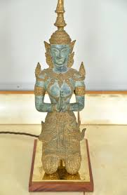 Pair 1960s Bronze Brass Gilt Thai Teppanom Buddha Table ...