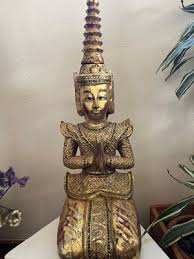 Figure of Buddha, 1990s, Giltwood for sale at Pamono