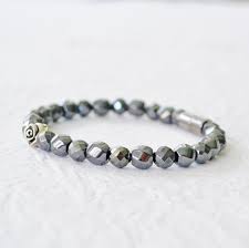 Black Hematite Magnetic Bracelet With Silver Flower Bead - Etsy