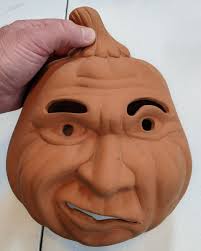 Primitive Terra Cotta? Ceramic Halloween Jack O Lantern Face Tea Light Rare | eBay