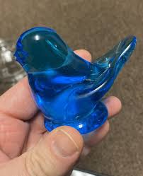 Vintage Blue Bird Of Happiness Signed Art Glass - Leonard Ward 1992 | eBay