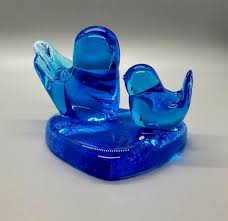 Vintage 1998 Signed Leo Ward Two Blue Bird Of Happiness Collectible | eBay