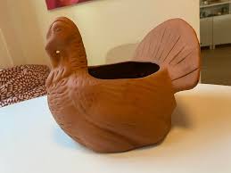 Large Vintage 1980s Terracotta Turkey Centerpiece Planter ...