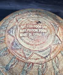 VINTAGE 80s-90s Terracotta Carved People Bowl Not For Food ...