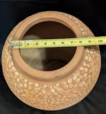 Vintage RRP Co Roseville Ohio Brown Brush Ware Large Vase Palm Leaf Robinson | eBay