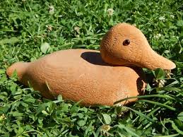 VTG Wooden Bird Factory Glass Eyed UNPAINTED Duck Decoy ...