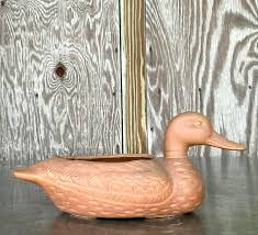 Vintage Boho Terracotta Duck Planter For Sale at 1stDibs