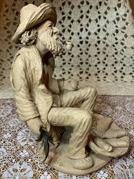 Terra Cotta Hobo Fisherman Sculpture Signed Januario Small ...